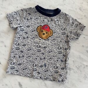 Polo Ralph Lauren Boys' P-Wing Polo Bear cotton jersey tee Andover Grey Navy
